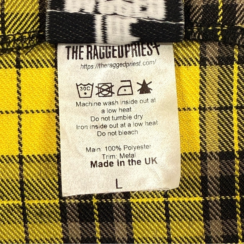 The Ragged Priest | Yellow Black Plaid Zip Up Crop Tank Top - Picture 10 of 12